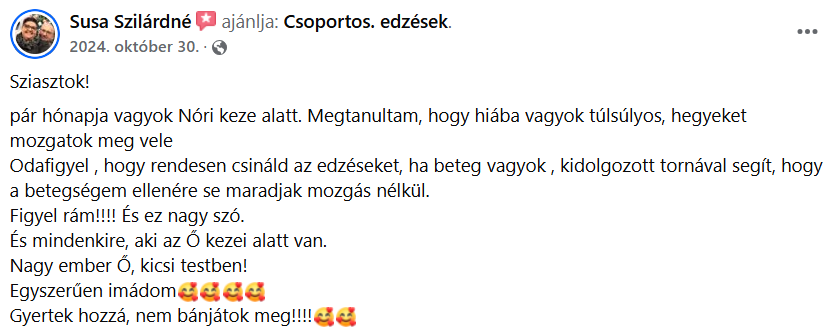 Susa Szilárdné véleménye